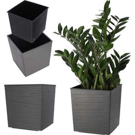 KADAX Blumentopf aus Kunststoff 400x400 graphit