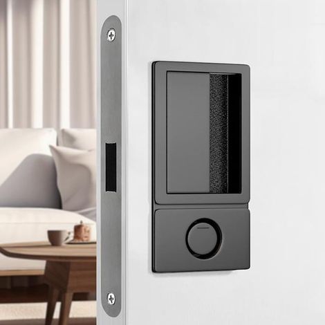 Loquet de porte encastré silencieux, noir mat (1/5)