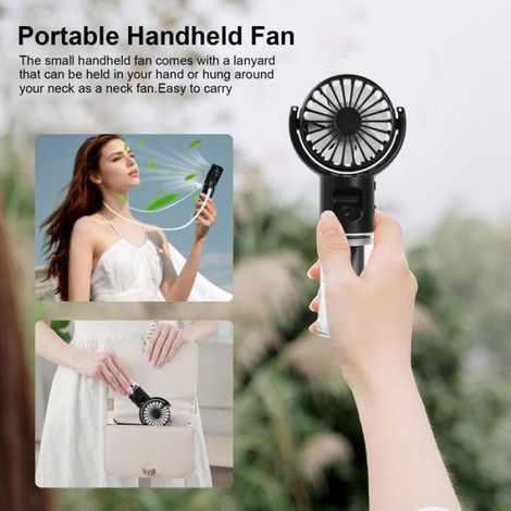 Ventilateur poche rechargeable - 1 pièce, violet 4 vitesses réservoir eau - Pour extérieur Cuneary (1/5)