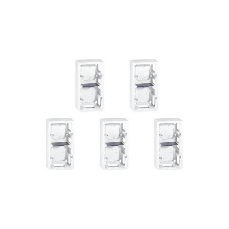 Legrand - Mosaic - LOT de 5 Cadres saillie 2 postes - 2 x 2 modules - vertical - Ru00e9f. : 080282x5 (1/2)
