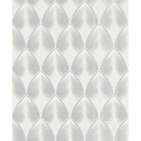 Rasch Vliestapete 535839 Yucatan grafik weiß silber, 10,05 x 0,53 m Wandtapete (1/5)
