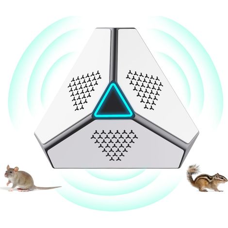 Répulsif ultrasonique pour souris, répulsif à rats, chauves-souris, écureuil et cafard à ultrasons, 360° avec lumière LED, répulsif (1/5)