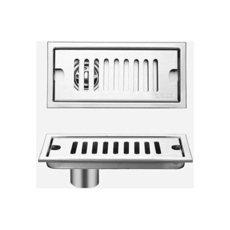 Caniveau Douche Italienne avec Filtre À Cheveux,Caniveau De Douche en Acier Inoxydable,Siphon Douche Italienn,10  20cm
