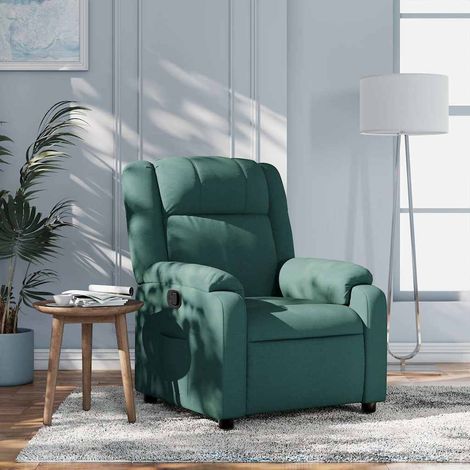 vidaXL Sillón reclinable de tela verde oscuro (1/5)