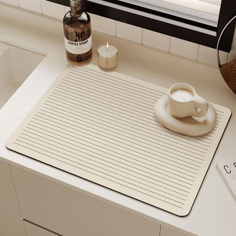 Geschirrtrockenmatte – Saugfähige Arbeitsflächenmatte für Kaffeemaschine und Geschirrständer –(40×60cm) (1/5)