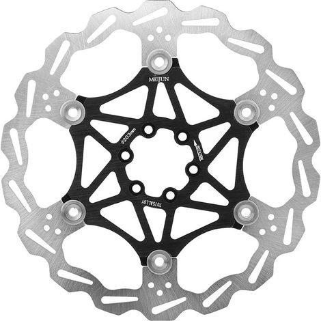 Disque de frein flottant type VTT 160/180/203mm plaquettes de frein vélo accessoire cyclisme (Noir 203mm) (1/5)