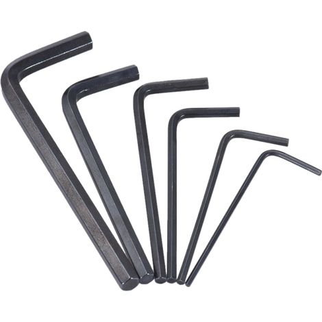 Set di 6 chiavi di regolazione per le viti del manico e del ponte del basso elettrico.