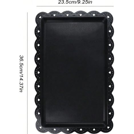 2 Plateaux à dessert en plastique noirs, Assiettes rectangulaires pour présenter biscuits, fruits et snacks pour fêtes de remise de diplôme, mariage ou événements (1/4)