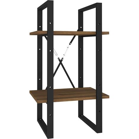 Maison Exclusive - Bücherregal 2 Fächer Braun Eiche-Optik 40x30x7 (1/5)