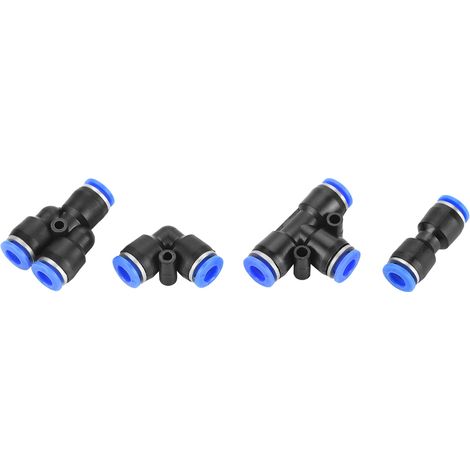 40 Stück 6-mm-Druckluftschlauch-Schnellkupplungen, 4 verschiedene Formen (1/5)