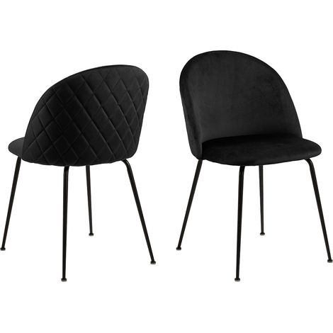 Louise Esszimmerstuhl Velour schwarz.