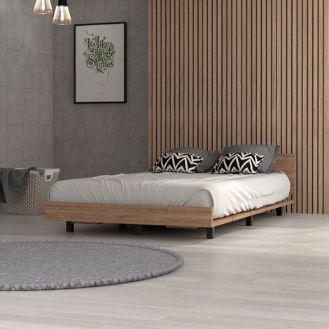 Sommier Kaia Singolo con Telaio in Legno, Dimensioni 51,6 cm (altezza) x 212,5 cm (lunghezza) x 120 cm (larghezza), Finitura in Honey (1/4)