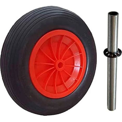 Roue De Chariot - Diamètre 360 Mm - Anti-piqûre - Axe 20 Mm - 1 Pièce (1/3)