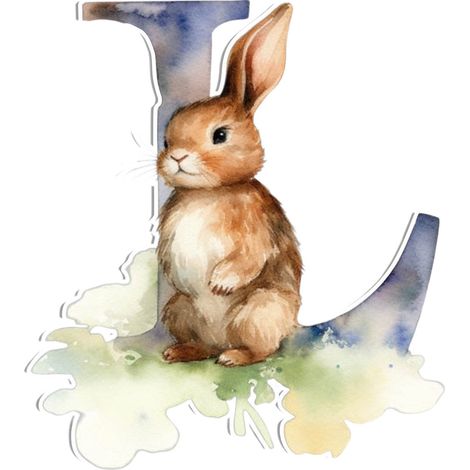 Pendentif Lapin Acrylique - Lettre L 8 cm Décoration Murale Arbre De Pâques Intérieur (1/5)