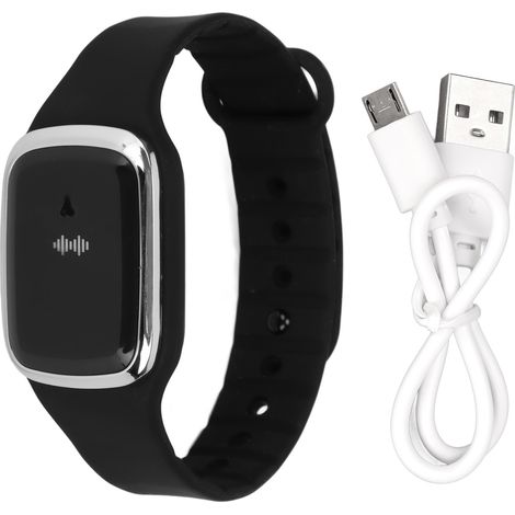 Montre Anti-Moustiques Ultrasonique, Recharge Rapide USB, 3 Vitesses, Fonction Horloge, Bracelet Réglable Adulte Enfant Noir (1/5)