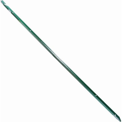 Piquet en fer verni 1 x 1.75 m – Vert laqué – 5 perçages pour fixation grillage – Embout taillé en pointe pour sol dur – Tenax