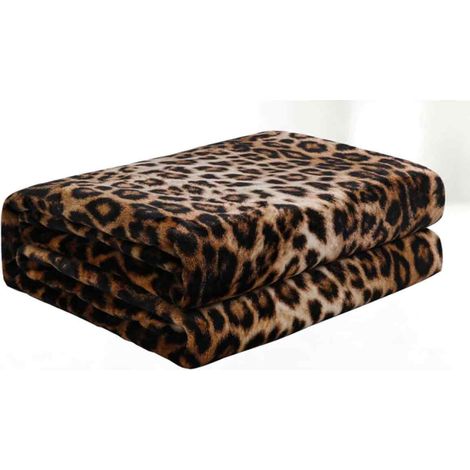 Leopardenmuster-Decke 150×100 cm – brauner 3D-Druck, ultraweich/leicht, tragbare Heimdekoration (1/5)