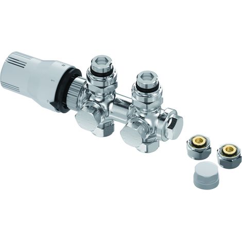 Heizkörperventilblocksatz Vario weiß Heizkörperventil