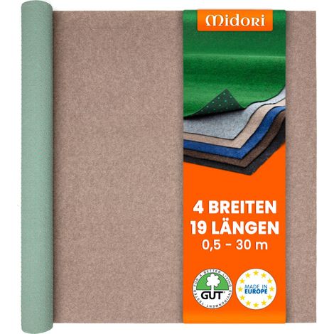 Rasenteppich 200 x 600 cm Beige mit Noppen Kunstrasen Teppich Balkon Terrasse Outdoor