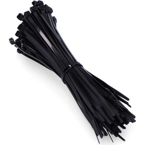 Colliers De Serrage Plastique Noir 200x4,8mm (sachet 100 U.) Nylon De Haute Qualité