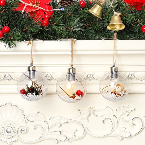 Boules de Noël avec lumière LED à suspendre, décorations pour sapin de Noël et décoration intérieure (1/5)