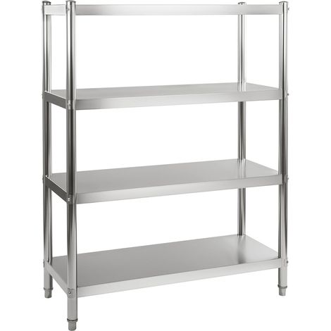 Mensola cucina professionale in acciaio inox 4 livelli 120 x 48 cm max 600 kg 3614119