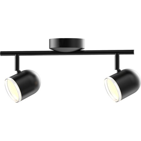 Applique/Plafoniera LED orientabile 2 luci nera 3000K Polux (1/5)