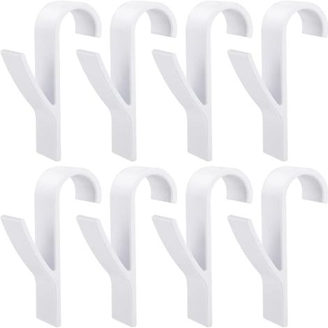 Lot de 8 crochets pour radiateur, crochet pour sèche-serviettes, crochet blanc (1/5)