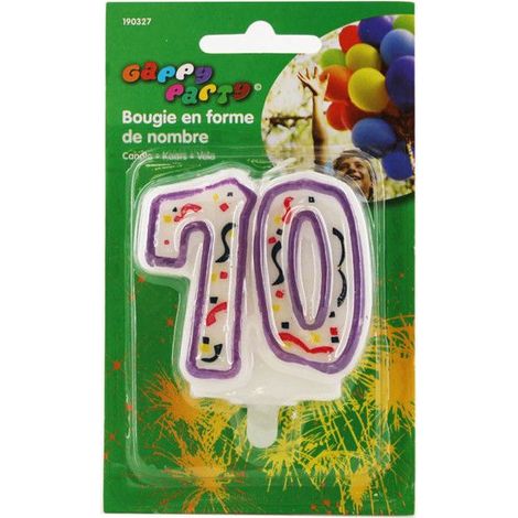 Bougie anniversaire nombre 70 (1/2)