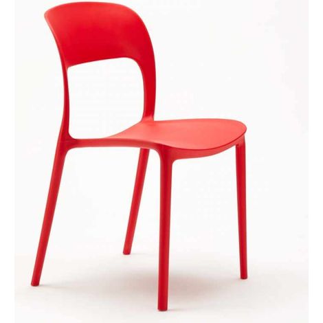 Sedie Cucina Casa Bar Ristorante In Polipropilene Design Restaurant - Rosso