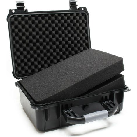 Mallette de transport noire 14 litres protection étanche ajustable mousse (1/5)