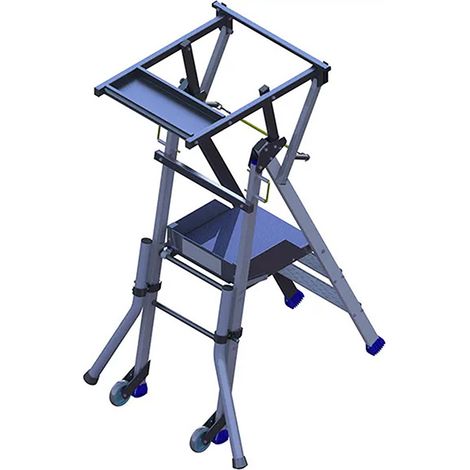Scaletta professionale 2 gradini - altezza massima di lavoro 2.50m - PIRL2RM/STO (1/4)