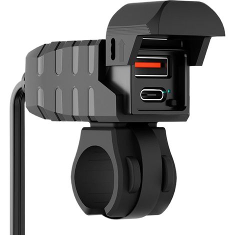 Chargeur de téléphone portable pour moto - Chargeur USB pour moto, port USB à charge rapide pour moto Accessoires de moto Couvercle rigide sécurisé pour moto USB Noël Année (1/5)