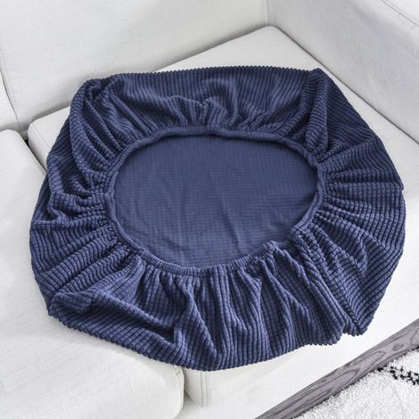 Chaise de bureau, chaise pivotante, housse de siège housse de chaise extensible (bleu foncé largeur 50-65CM longueur 230-280CM hauteur 5-20CM) (1/5)