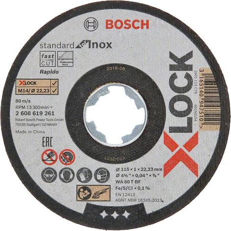 Bosch PRO 115mm 1mm X-LOCK Thin Slit Cutting Discs Blades Inox 4.5"" 2608619261