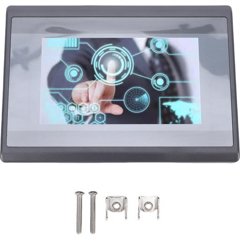 Pannello PLC HMI Touchscreen 4,3 Pollici TFT LCD – 12 Ingressi 10 Uscite RS232/485 Modbus USB-C – Design Compatto in ABS – Ideale per Automazione Industriale e Quadri Elettrici (1/5)