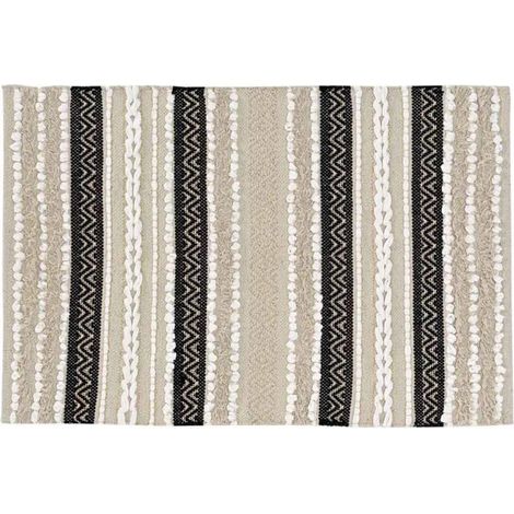 Tapis Déco "Mirage" 60x90cm Naturel & Noir (1/3)