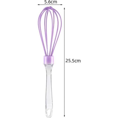 Frusta da cucina a palloncino in silicone rosso - lunghezza 25,5 cm, larghezza 5,6 cm per sbattere, mescolare e montare uova e latte