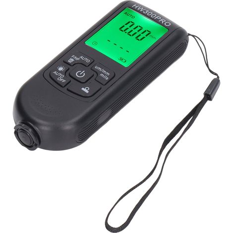 Jauge d'épaisseur de revêtement numérique ABS avec cordon portable et fonction d'arrêt automatique, pour peinture extérieure noire. (1/5)