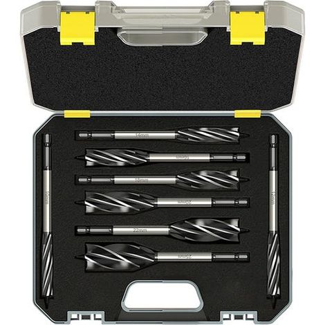 Coffret de Foret à Bois avce Auto-alimenté Pointe Pilote Professionnel Mèche à Tarière pour Bois 10mm/12mm/14mm/16mm/18mm/20mm/22mm/25mm