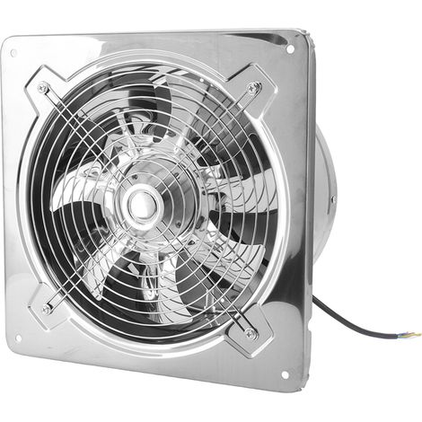 220-V-100-W-Abluftventilator aus Edelstahl, Typ 410, 25 cm Durchmesser, für Bad, Garage, Küche oder Lagerhalle. Wandmontage. (1/5)