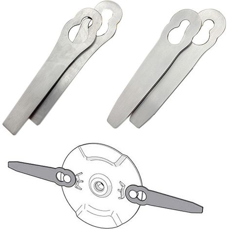 BRAVIX Lames métalliques de tondeuse à gazon sans fil, couteau de coupe à lame de rechange, argent 4 pièces (1/3)