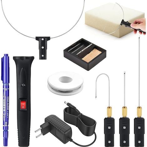 Cortador de espuma eléctrico 4 en 1 - 100 a 240 V - 18 W - Para curvas y letras profundas en poliestireno - Embalaje para maquetismo - DIY para modelistas y artesanos (1/5)