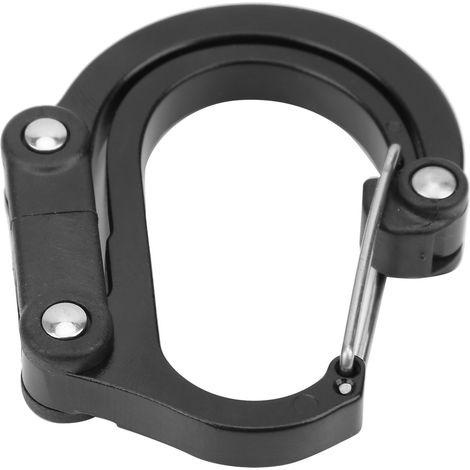 Mini-Karabiner und Haken aus Aluminiumlegierung für den Outdoor-Einsatz, ideal für Reisen, Gepäck und kleine Taschen (schwarz). (1/5)