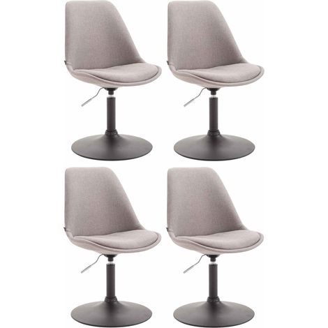 Set di 4 sedie da pranzo in tessuto Maverick grigio nero (1/4)