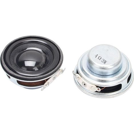 40mm speaker, 4 ohms, 3W, small 1.5 inch round 16-core speaker, glossy black cap.