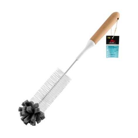 Lauxa Home Glasreinigungsbürste mit ergonomischem Bambusgriff und kratzfesten Borsten (1/5)