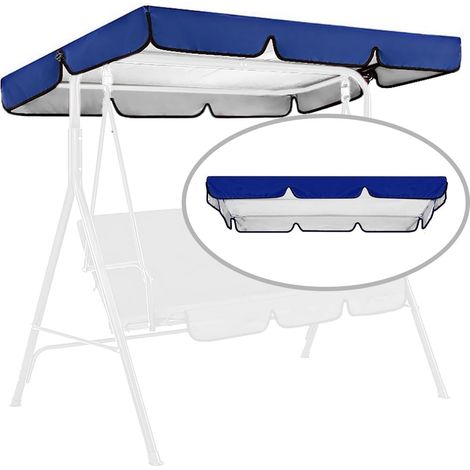 Tendalino impermeabile per altalena da esterno a 2/3 posti - Blu navy 164x114x15 cm (1/5)