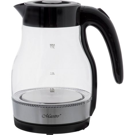 Bollitore elettrico in vetro Maestro 1,7 l 2200 W MR-061 - nero (1/5)