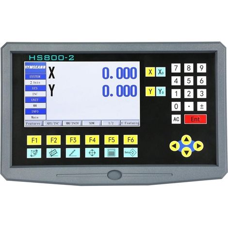 Échelle linéaire numérique HS800-2 Mouillons multilingues 2 Axes LCD Lecture numérique TTL AC110V / 220 for la règle d'échelle linéaire pour la Machine de Tour de fraisage de Moulin (1/5)